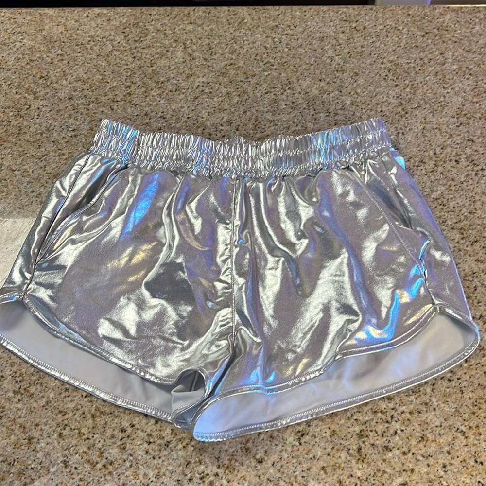 Silver Holographic Shorts 🪩